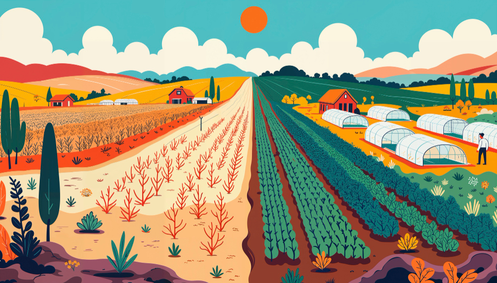 A regenerative farm combining traditional agriculture with permaculture design
