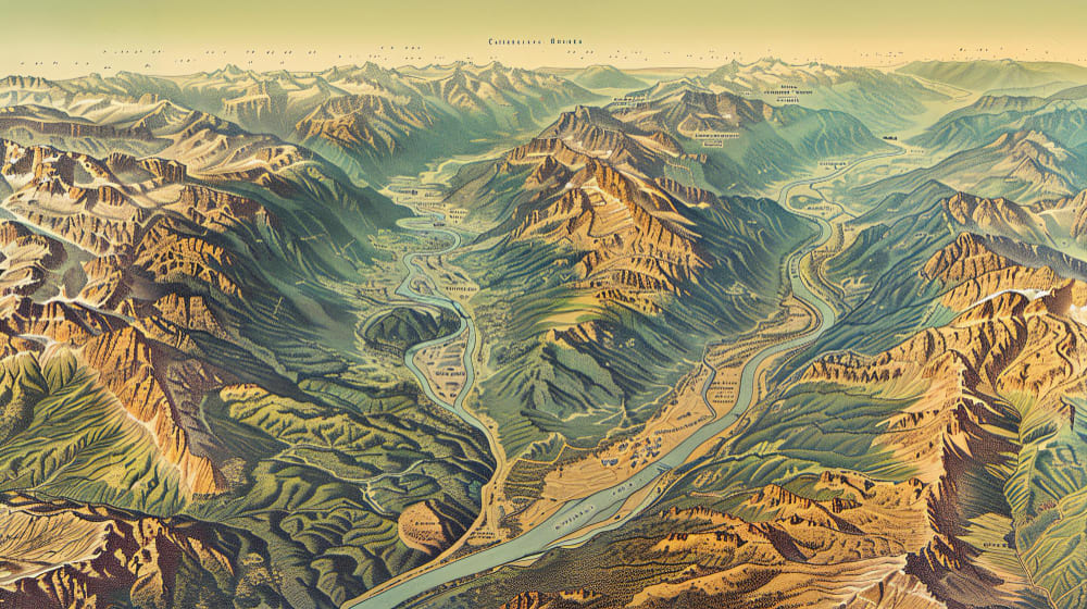 A digital contour map on a laptop screen showing land elevation data