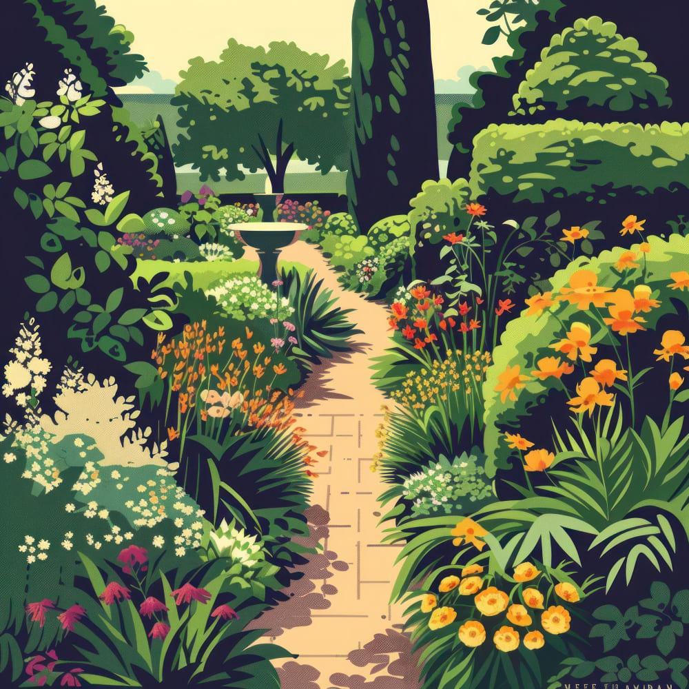 A thriving vegetable and herb garden using permaculture principles