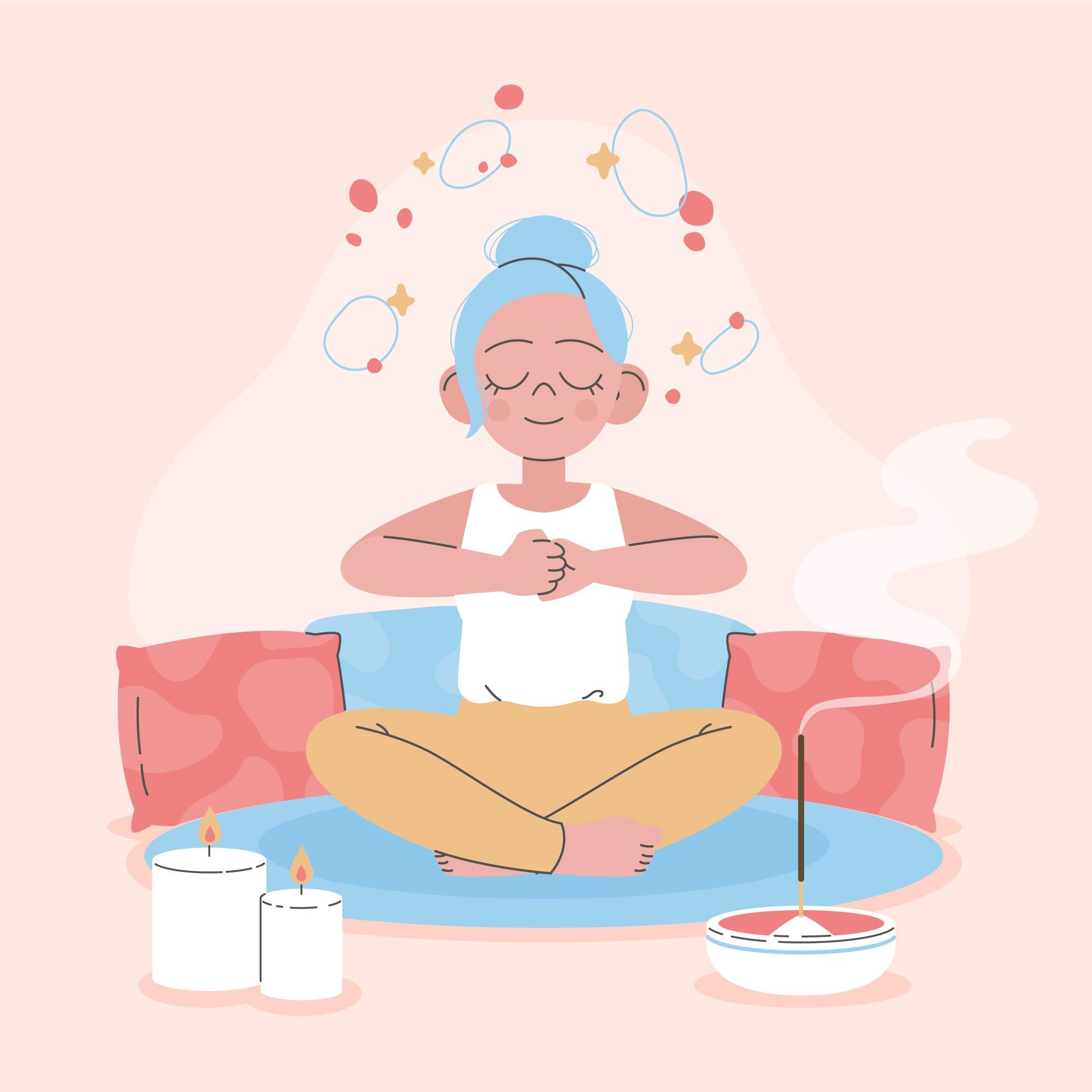 A person inhaling steam with essential oils added for sore throat relief